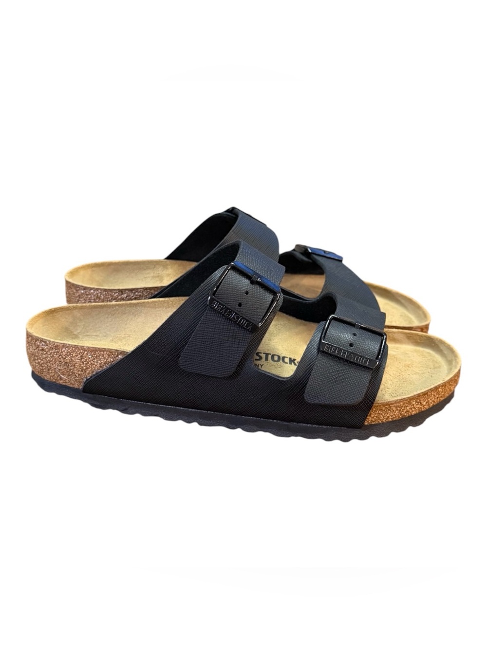 Birkenstock Arizona Saffiano Black Birko-Flor Sandals Women’s Size 10 Men’s 8